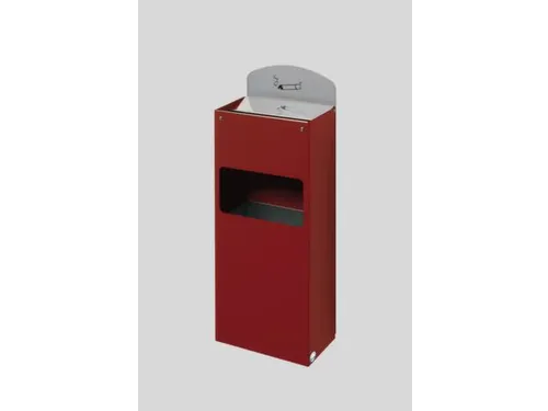 Combi-Asbak 500x200x125mm Achterwand Verzinkt Rood