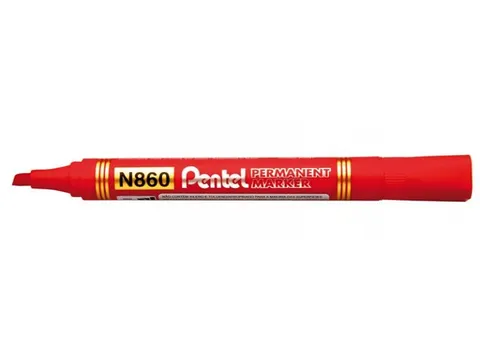 Pentel N860-B Permanent marker Beitelpunt 4,5mm Rood