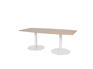 Linesto Vergadertafel Vaste Hoogte 200x100 Ton Havana/Kersen 25mm Wit - 1