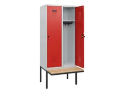 locker met bank,HxBxD 1950x800x815mm,2vak,vak B 400mm,draaigrendel