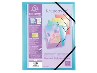 Elastomap Kreacover A4 3 Kleppen Assorti Pastel - 24