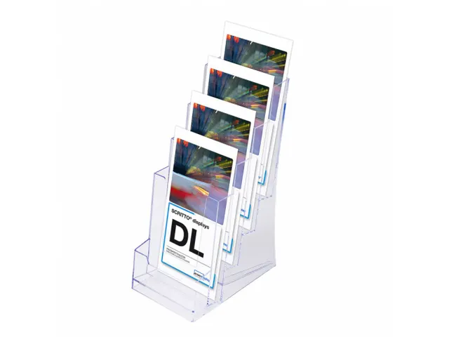 Folderhouder Balie of Wand 4x 1/3 A4 Staand