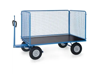 Handtrekwagen 6446PZ 750kg 1935x995mm draadgaas polyurethaan trekoog - 2
