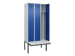 locker met bank,voor scheiding van kleding,HxBxD 2120x900x815mm,3vak