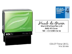Tekststempel Colop 20 green line+bon 4regels 38x14mm blauw