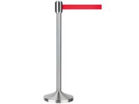 afzetpaal Alco incl.afzetlint paal mat RVS 100cm, voet 32cm
