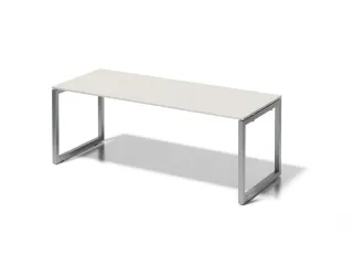 bureau,HxBxD 740x2000x800mm,blad grijswit,sledeframe zilverkleurig - 1