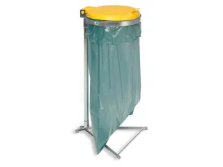 Afvalverzamelaar 70/120 Liter H 980 mm Standaard Verzinkt Deksel Geel - 1