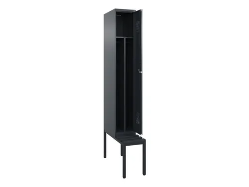 locker met bank,voor scheiding van kleding,HxBxD 2120x300x815mm,1vak