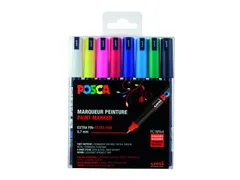 Verfstift Posca PC1MR Extra Fijne punt 0,7mm 8 stuks assorti