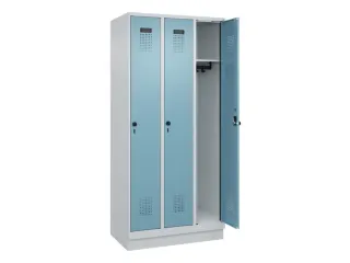 locker,HxBxD 1950x900x500mm,3vak,vak B 300mm,draaigrendel,sokkel - 2
