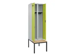 locker met bank,voor scheiding van kleding,HxBxD 2120x600x815mm,2vak