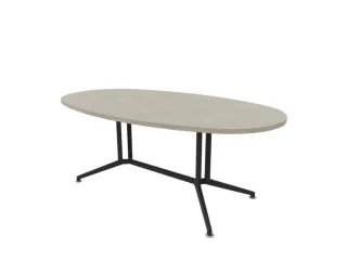 vergadertafel,HxBxD 740x2000x1100mm,ovaal,V-vormonderstel donkergrijs - 1