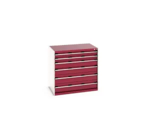 ladekast HxBxD 1000x1050x750mm 6laden RAL7035 front RAL3004 - 8