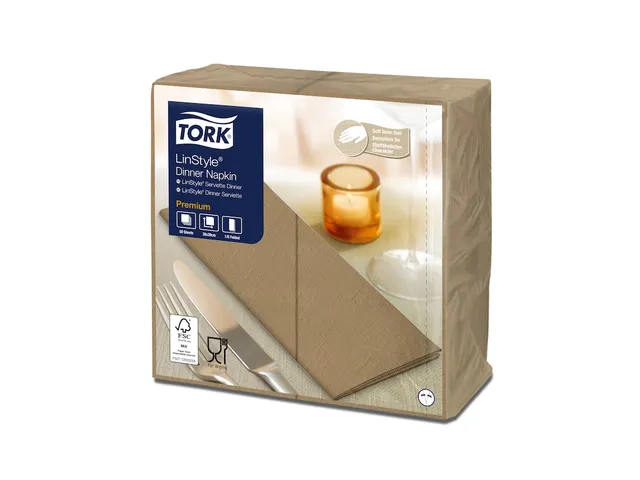 Tork 478167 LinStyle Dinnerservet Premium 1-laags Biscuit 600 Stuks