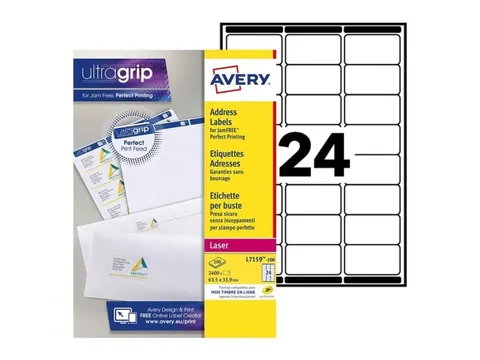 Adresetiket Avery QuickPeel L7159-100 63.5x33.9mm Wit 2400 stuks
