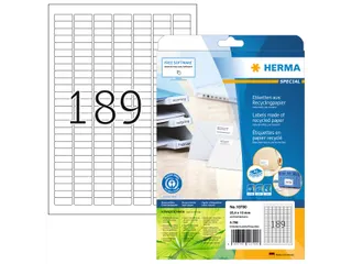 HERMA 10700 Etiketten gerecycled papier A4 25,4x10mm Wit 3780 stuks - 1