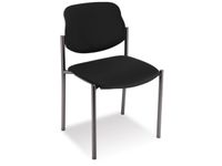Bezoekersstoel Kunstleer Zwart Zitting BxD 450x460mm Frame Zwart