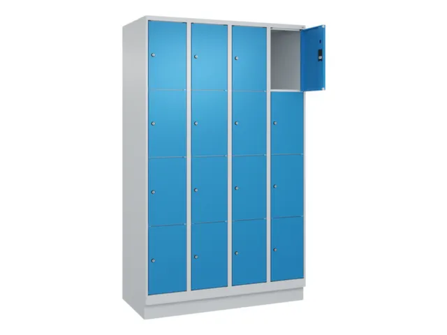 lockerkast,HxBxD 1950x1200x500mm,4x4vakken,vak B 300mm,cil.-slot