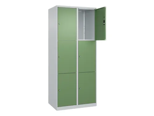 lockerkast,HxBxD 1850x800x500mm,2x3vakken,vak B 400mm,cil.-slot