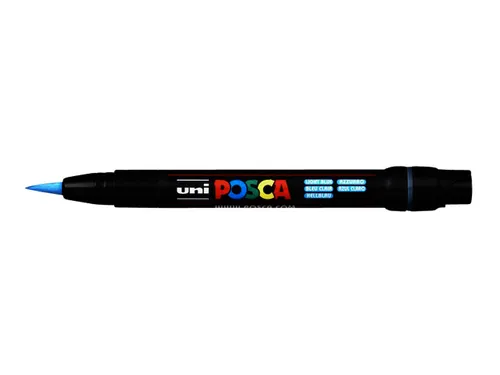 Brushverfstift Posca PCF350 Penseelpunt 1-10mm Lichtblauw