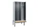 locker met bank,voor scheiding van kleding,HxBxD 2120x900x815mm,3vak