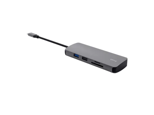 Trust 25672 Dalyx 8-in-1 adapter met meerdere poorten Grijs