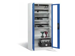acculaadkast,HxBxD 1950x930x500mm,15stekkerdozen 230 V,ventilator