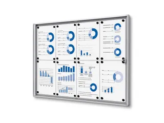 Vitrinebord Quantore voor binnen 8x A4 zilver - 2