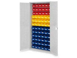 kast met sleufplaat m. bakken,HxBxD 1950x1000x410mm,72bakken PE