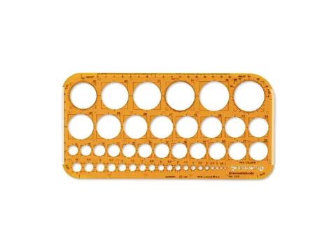 Sjabloon cirkel Standardgraph 1-36mm 45 cirkels