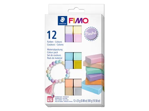 Klei Fimo soft colour pak à 12 pastel kleuren