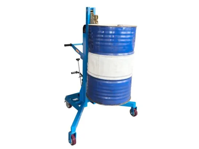 élévateur à fûts,force 450kg,châssis roulant coudé,roul. piv. PU