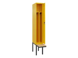 locker met bank,voor scheiding van kleding,HxBxD 2120x300x815mm,1vak