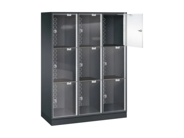 grootvolume-lockersysteem,HxBxD 1750x1220x500mm,3x3vakken,cil.-slot