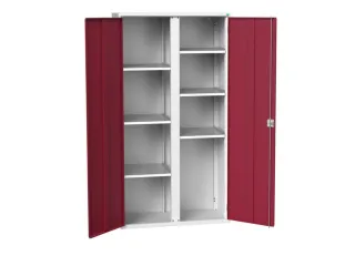 universele kast,HxBxD 2000x1050x550mm,6xStalen bodem,draaigrendelslot - 1
