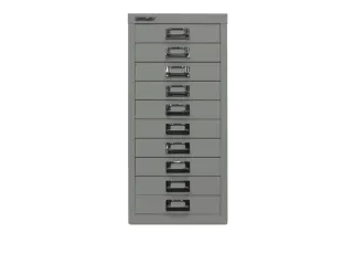 kantoor-ladekast HxBxD 590x278x380mm 10 laden romp lichtgrijs staal - 2