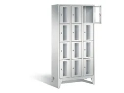 Lockerkast 1850x900x500mm 3x4 vakken Cilinderslot Poten, RAL7035