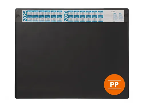 Durable Schrijfonderlegger 65x48cm kalender Zwart met PP afdekvel