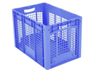 Euronorm Stapelkrat Pp 420x600x400mm Wanden/Bodem Opengewerkt Blauw - 2