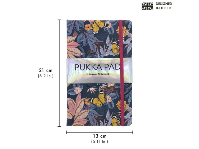 Carnet de notes Pukka Pad Bloom SC 13x21cm ligné bleu