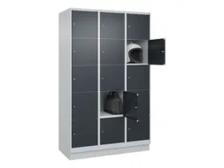 lockerkast,HxBxD 1950x1200x500mm,3x5vakken,vak B 400mm,cil.-slot