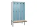 armoire vestiaire avec banc noir et blanc,HxlxP 2120x1200x815mm