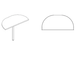 aanbouwtafel,i.h.v.,HxBxD 720-840x1200x600mm,halfrond,MP-lichtgrijs
