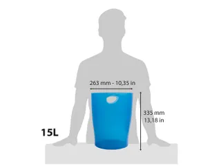 ECOBIN Papiermand 15 Liter Blauw Transparant - 2