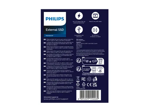 Philips External SSD 250 GB Ultra Speed Space Grey