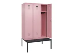 locker met bank,HxBxD 2120x1200x815mm,3vak,vak B 400mm,cilinderslot