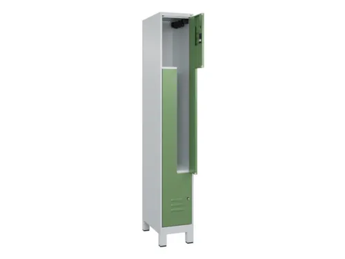 Z-garderobekast,HxBxD 1950x300x500mm,vak B 150/300mm,cil.-slot,voeten