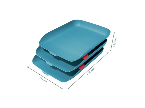 Brievenbak Leitz Cosy A4 3 stuks blauw