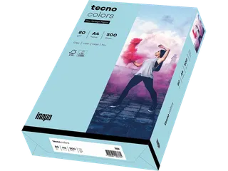 Inapa Tecno colors Gekleurd papier A4 Midden blauw 80 gram 500vel - 1